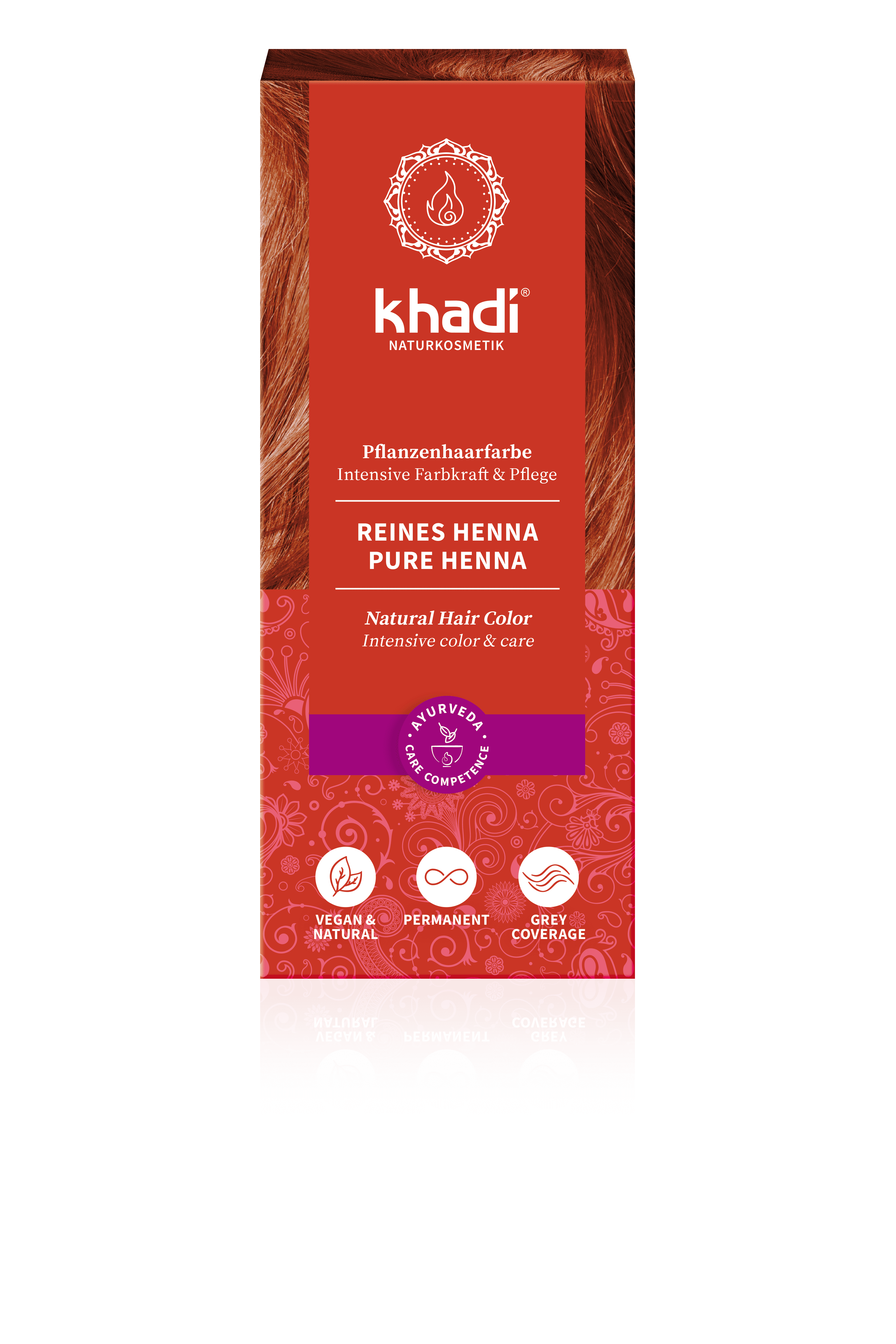 Natural color with plant hair color: Khadi Pure henna